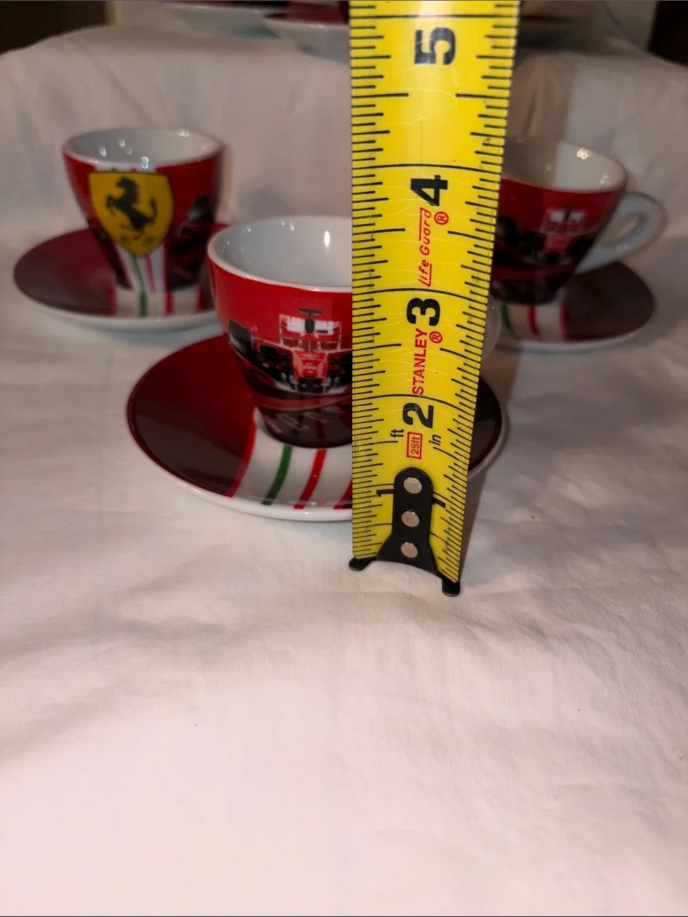 HTF like new set of 6 Ferrari F1 demitasse/expresso cups & saucers